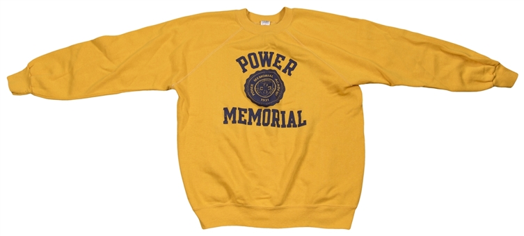 Kareem Abdul-Jabbar Owned Yellow Power Memorial Academy Sweatshirt (Abdul-Jabbar LOA)